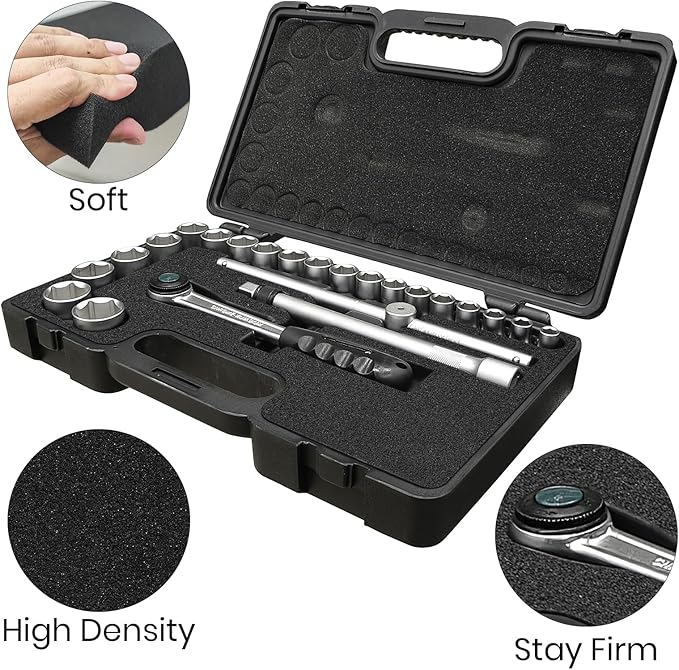 5 Pcs 16 x 12 x 2 Inches Polyurethane Foam - Foam Inserts for Cases Packing Foam Black Craft Foam Sheets for Packing Padding 2 Inch Thick for Camera Toolbox Storage