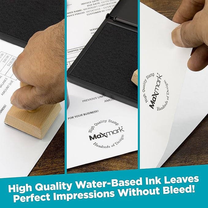 MaxMark Premium Refill Ink for self Inking Stamps and Stamp Pads, Blue Color - 4 oz.