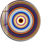 My Photostation.com 15.8''(40cm) Diameter Colorful Concentric Circles Round Glass Wall Art Tempered Glass Printing Wall Decor Large Wall Art Wall Hangings