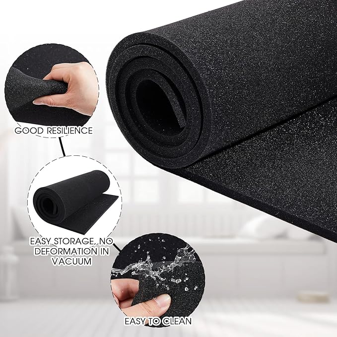 Amylove Polyurethane Foam 24" x 72" High Density Cushion Upholstery Foam Sheet for Seat Replacement DIY Projects Chairs Headboards Sofas Home(2" x 24" x 72",Black)