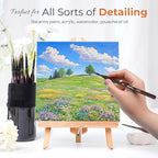 Nicpro 15 PCS Micro Fine Detail Paint Brush Set, Small Miniature Fine Tip Detail Brushes Kit for Acrylic Oil Watercolor, Models, Paint by Numbers, Miniature Painting, Craft, Rock Painting (Brown)