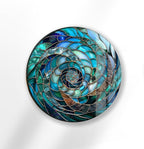 My Photostation.com 31.5''(80cm) Diameter Ocean Vortex Spiral Round Glass Wall Art Tempered Glass Printing Wall Decor Large Wall Art Wall Hangings