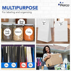 Perco White 3-Inch Round Circle Dot Sticker Labels with Easy Peel Perforation - 500 Labels per Roll - Strong Adhesion, Vibrant Colors for Organizing, Crafting & More - Made in USA