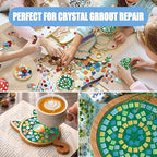 Mosaic Crystal Grout, Mosaics Tile Tools, Mosaic Tile Accessories – Essential for Handmade Grouting and Perfect for DIY Craft Projects (Green, 8.8oz)