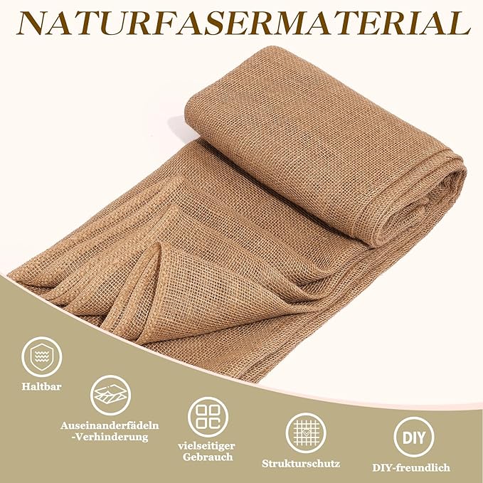 40" x20 Feet Premium Natural Burlap Fabric Roll – Multipurpose for Gardening, Weddings, Crafts & Holiday Decor – Wedding Aisle Runner, Halloween/Christmas Burlap, Weed Barrier & More