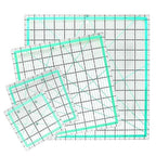 MANUFORE 4pcs Square Quilting Ruler (12.5”/ 9.5”/ 6”/ 4.5”) Sewing Acrylic Ruler Anti-Slip Metric Ruler DIY Quilting Tools with Clear Printed Lines for Precise Cutting