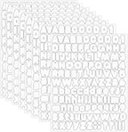 Starboling White Alphabet Stickers, 1/2 inch, 10 Sheets, Self-Adhesive Vinyl, Minimalist Style, Perfect for Labels & Decor