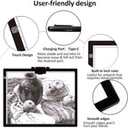 Diamond Painting Light Pad A3, LED Light Box Tracer w/Magnetic Clip & Pen Holder, 3 Level Brightness USB Power Dimmable Brightness Artcraft Tracing Light Pad for Drawing Sketching Diamond Painting