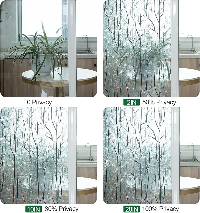 DKTIE Nature Pattern Rainbow Window Film Decorative Stained Glass Window Film Static Cling Films Easy Apply Removable Comes with Tools (U1747-rainbow, 35.4" x 78.7")