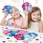 Fennoral 8 Pack Mermaid Craft for Kids Creative Make Your Own Mermaid Shell Foam Stickers DIY Arts and Crafts for Kids Boys Girls Summer Art Activity Party Decoration Birthday Gifts