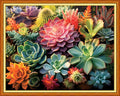 DMCVIVR Stamped Cross Stitch Kits for Adults Beginners Embroidery Kits 11CT Needlepoint Kits Cross Stitch Patterns Embroidery Patterns-Succulent Plants 16x20 inch