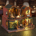 DIY Book Nook Kit - DIY Miniature Dolls House Kit with Furniture and LED Light, 3D Puzzle Wooden Art Bookends, Model Kits for Adults to Build (Twilight Bookstore)