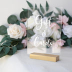 UNIQOOO 10 Pack 4" Gold Birch Wood Stands for Wedding Acrylic Sign, Wood Table Number Holders for 1/8 Thick Acrylic Sheets | Wedding Display Stand, Card Holder for Bar Menu, Retail Sign, Party