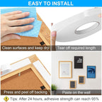 Double Sided Foam Tape 0.39In x 16.5FT, Mounting Tape Heavy Duty, Strong Adhesive Weatherproof Seal Strips for DIY Craft Picture Poster, Car & Gap Filling Mountings, Home Office Decor (White)