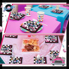 60 Pcs 50s Cocktail Paper Napkins 6.5 x 6.5 Inches Disposable Paper Napkins Dessert Beverage Napkin for Decoupage Luncheon Napkin for Party Wedding Birthday Party