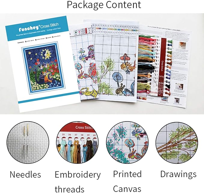 Funchey Stamped Cross Stitch Kits, DIY Cross Stitch Pattern for Adults Beginners Needlepoint Kits Embroidery Kit Arts and Crafts 11CT-Sunrise Eagle 16x20 inch
