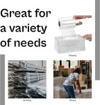 PSBM Mini Stretch Wrap with Handle, 12 Pack, 5 Inch x 1000 Feet, 45 Gauge, Clear High Performance Small Plastic Cling Film for Pallets Moving Storing