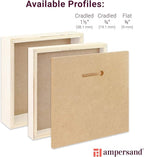 Ampersand Art Supply Wood Gesso Art Painting Panel: Canvas Texture, 1.5 Inch Cradle, 8" x 10"