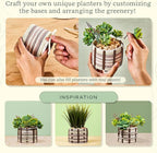 Lifelines FlowCrafts, Cord-Wrapped Planters - Create 2 Unique Planters with Cords in Multi-Colors, Leather Accents, Faux Plant Stems & Decorative Stones - Sensory Arts & Crafts Kit for Teens & Adults