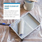 Precision Defined Paint Trays, Paint Roller Trays Liner, Plastic Paint Pan for Roller Brushes, Painting Tray for Painting with Deep Paint Pocket (Paint Tray & Liner (12-Pack), 9-inch)