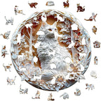 Wooden Puzzles Adults, 3D Cats Wooden Puzzles 300 Pieces, Unique Animal Shaped Wood Challenging Jigsaw Puzzles Gifts for Adults, 13.4x13.4in