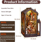ISSEVE Book Nook Kit - DIY Miniature Dollhouse Booknook for Adults Teen, 3D Wooden Puzzle Tiny House Kit Bookshelf Decor, Gifts for Men Women Halloween Christmas Birthday (Art Studio)