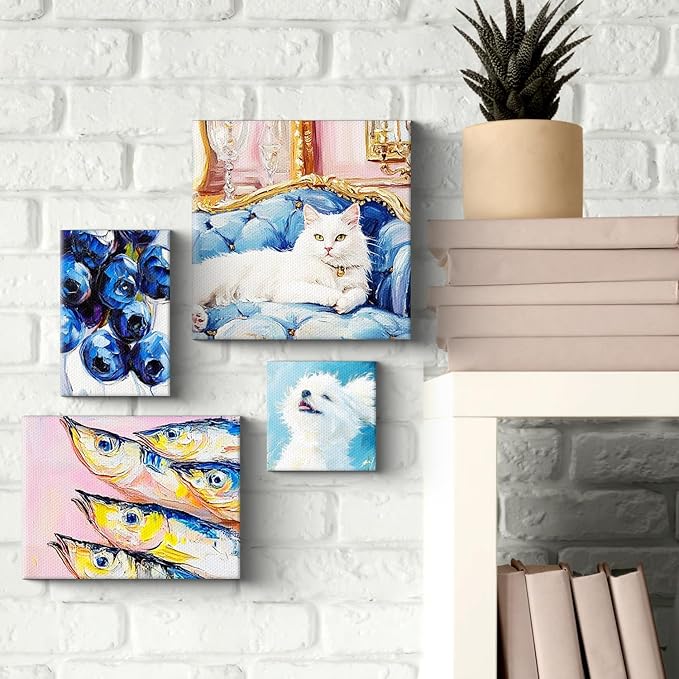PHOENIX 6x6 Inch 6 Pack Artist Canvas - Small Square Stretched Canvases for Painting - 3/4 Inch Profile, 100% Cotton 11 Oz. Gesso Primed White Blank Professional Canvas Oil & Acrylic Paints