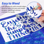 GIRAFVINYL Holographic Glitter Permanent Vinyl Bundle, 9 Assorted Colors 12-Inch Sheets, Glitter Vinyl Permanent Self-Adhesive Durable for Indoor/Outdoor Crafts, Easy to Cut/Weed with Protective Film