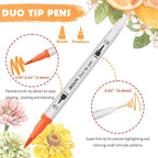 ZSCM 160 Colors Duo Tip Brush Markers Art Pen Set, Artist Fine and Brush Tip Colored Pens, for Adult Coloring Books Christmas Cards Drawing, Note taking Lettering Calligraphy Journaling