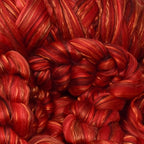 Merino Silk Luxe Tonal Designer Blend. Superfine Merino, Mulberry Silk, Tussah Silk. Top Roving for Spinning or Felting. Garnet Caress 1oz
