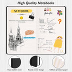 Huhuhero Lined Notebook Journal, 120Gsm Thick Paper College Ruled Journal, Hardcover Notebooks for Work School Note Taking, Office School Supplies 5"×8.25" (3, Black)