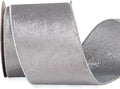 Ribbli Velvet Wired Ribbon 4 Inch Silver Velvet with Silver Glitter Christmas Ribbon for Christmas Tree Decoration Big Bow Gift Wrapping Crafts Wreaths Supplies - 10 Yards