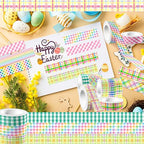 12 Rolls Plaid Washi Tape Set, Colorful Pastel Buffalo Plaid Checkered Masking Decorative Adhesive Tapes for DIY Craft Scrapbook Journals Gift Wrapping Thanksgiving Christmas Party Decor 16.4FT