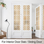 DKTIE Geometric Art Stained Glass Window Film Bathroom Window Privacy Film Frosted Glass Static Clings Non Adhesive with Installation Tools, Modern Home Improvement Style (S117, 17.7'' x 78.7'')