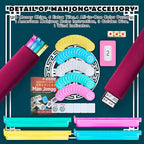 New American Mahjong Game Set, 166 Premium White Tiles with Portable Metal Dices, 4 All-in-One Racks with Pushers, Mah-Jong Games Sets, Ma Jong Tile Game (Red)