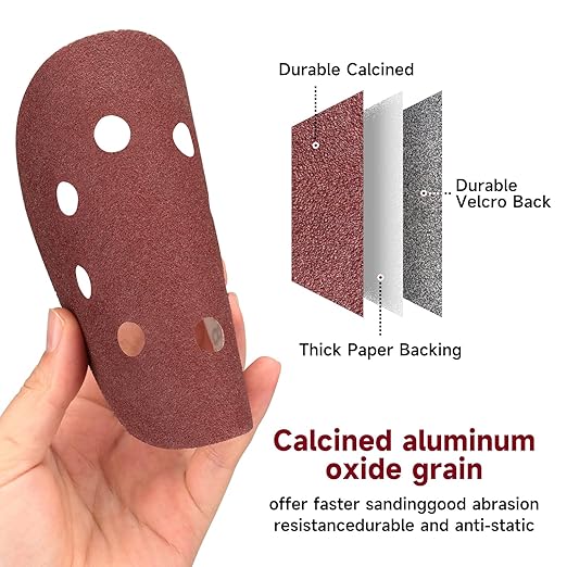 100 PCS 5 Inch Sanding Discs 220 Grit, Round Hook and Loop Sandpaper for Random Orbital Sander