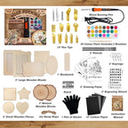 K KERNOWO Wood Burning Kit - 81Pcs All-in-One Wood Burning Tool Pen Adjustable Temperature Wood Burner Kit Crafts Gifts for Adults & Teens, Woodburning Kits for Beginner Pyrography