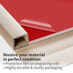 Trotec TroLase | 8"x12"x1/16", 10 Pcs | Red/White | 2 Ply | Modified Acrylic | Laser Engraving Double Color Plastic Sheet | Engraving Blanks for Laser, Saw, Guillotine | Made in USA