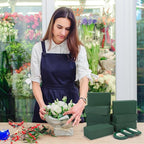 Aneco 8 Pieces Floral Foam Blocks with 2 Rolls Floral Tape 5.5''L x 3.1''W x 1.8''H Green Square Flower Foams Flower Arrangements Supplies for Dry & Wet Flower Wedding Home Decor and DIY Crafts