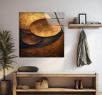 My Photostation.com 32Wx48H'' Bronze Art Deco Geometric Motifs Glass Wall Art Tempered Glass Printing Wall Decor Large Wall Art Wall Hangings