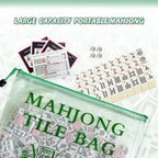 2Pack Mahjong Tile Bag, Case for American Mah Jong Set, Mahjong Gifts Accessories, Portable Card Holder Bouch, Green (Case Only)