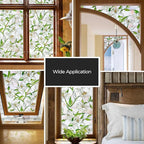3D Stained Glass Window Film, Decorative Window Privacy Film for Bathroom, Front Door, Home, Sun Blocking Heat Control, Static Cling,White Lily 17.3inch x 47.2inch