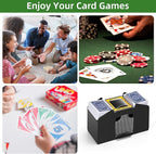 Automatic Card Shuffler 1/2/4/6 Decks,Battery Operated Electric Playing Card Shuffler for UNO,Casino Card Game,Poker,Phase 10,Blackjack,Texas Hold'em,Home Card Games