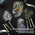 0.6mm Fine Point White Gel Pens, 3-Pack for Artists Drawing, Sketching, Illustration, and Adult Coloring Books, Opaque White Ink for Black Paper, Bullet Journaling, and Card Making