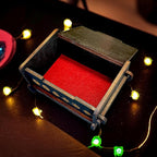 Dice Box - BLACK - 6x4x3 Also holds jewelry and great for desks and desk top items (Dragons Eye - PERSONALIZED)