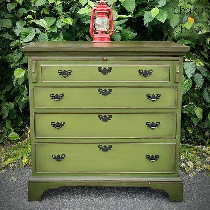 Chalky Chicks All-in-One Chalk Paint for Furniture or Cabinet - 16 Fl Oz - Matte Finish Lily Pad (Green) for Metal, Wood Furniture Paint - No Sanding All-in-One for Home Decor & Crafts, USA Made