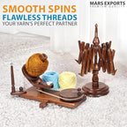 Mars Exports HandCrafty Wooden Swift for Knitting & Crochet Hooks – Hand Operated Large Ball Winder (Rosewood)
