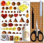 JUYA Paper Quilling Kit with Pink Tools 960 Strips Board Mould Crimper Coach Comb (Width 3mm with Glue)
