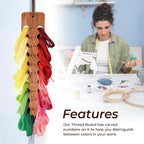 Savina Embroidery Floss Organizer, 20-Hole Cross Stitch Thread Holder Storage Tool, Accessory for Cotton Thread Craft DIY Sewing Storage.