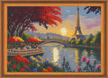 Dimensean Stamped Cross Stitch Kits Full Range of Embroidery Patterns Starter Kits for Beginners Adult or Kids DIY Cross Stitches Needlepoint Kits 11CT-Scenery Eiffel Tower 15.7x19.7 inch